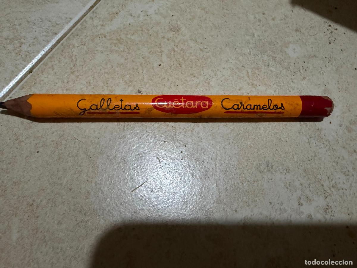 Coleccionismo: L&aacute;piz publicidad galletas cuetara caramelos