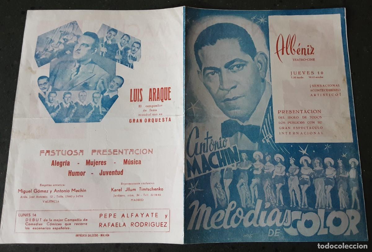 Coleccionismo: ANTONIO MACHIN, TEATRO-CINE ALB&Eacute;NIZ, ESPECT&Aacute;CULO MELOD&Iacute;AS DE COLOR A&Ntilde;OS 50.