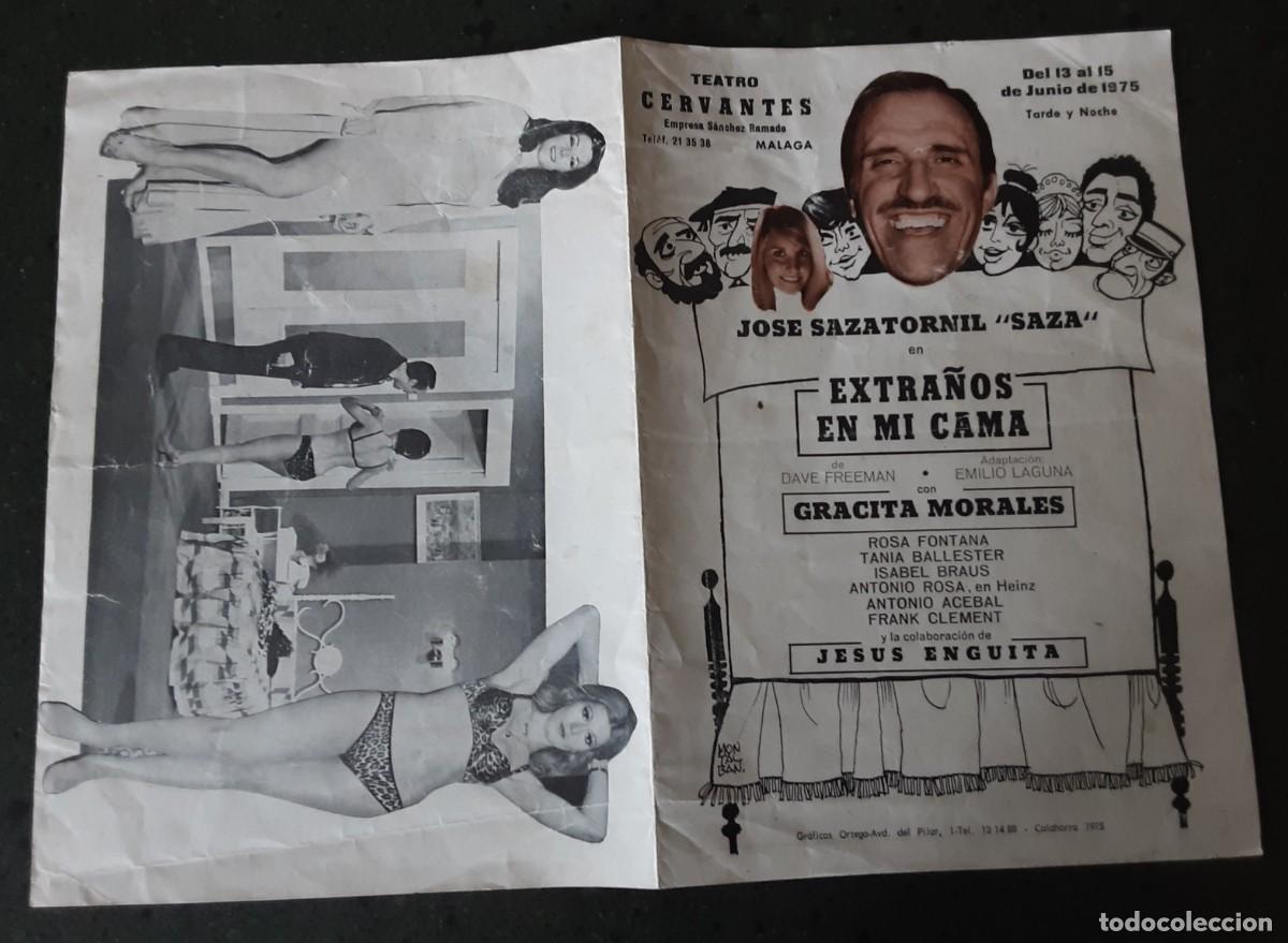 Coleccionismo: JOS&Eacute; SAZATORNIL &rdquo;SAZA&rdquo;, GRACITA MORALES, EN LA OBRA EXTRA&Ntilde;OS EN MI CAMA. TEATRO CERVANTES M&Aacute;LAGA.