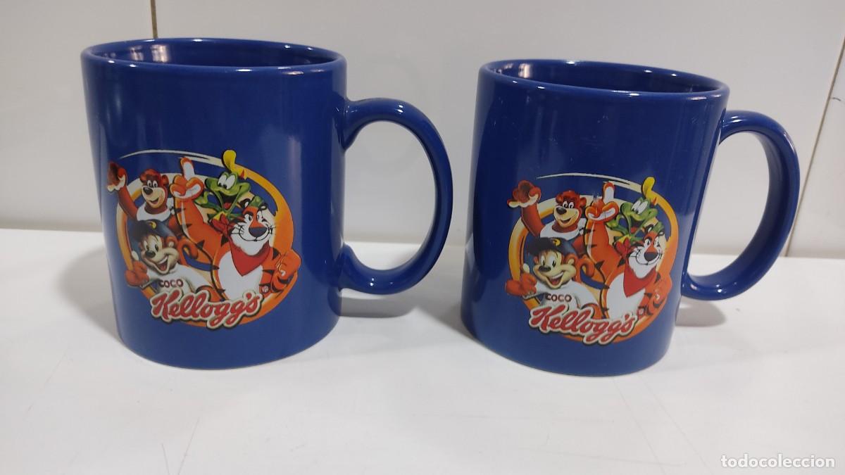 Coleccionismo: 1236 DOS TAZAS CON ASA, ANTIGUAS, DECORADAS CON PUBLICIDAD DE KELLOGG'S, A&Ntilde;OS 2000