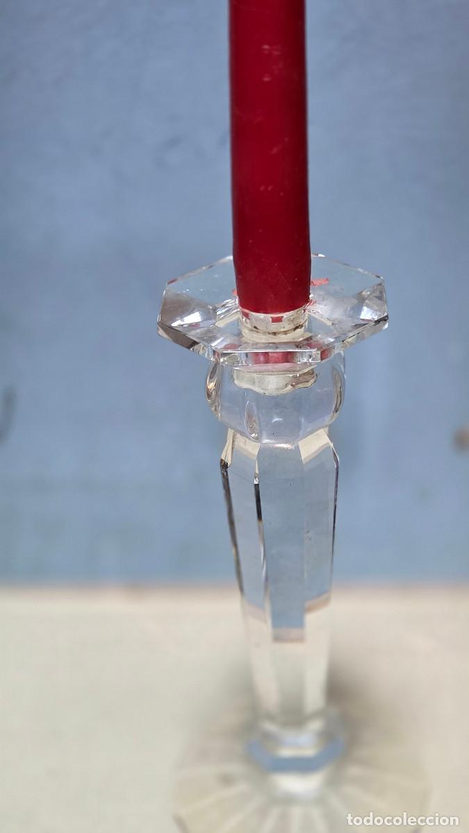 Coleccionismo: portavela de cristal vintage - Foto 4