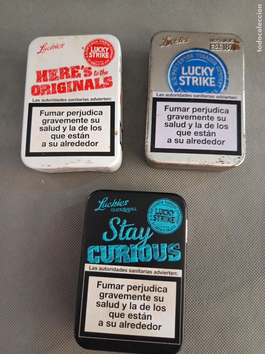 Coleccionismo: Tres cajas met&aacute;licas Lucky Strike