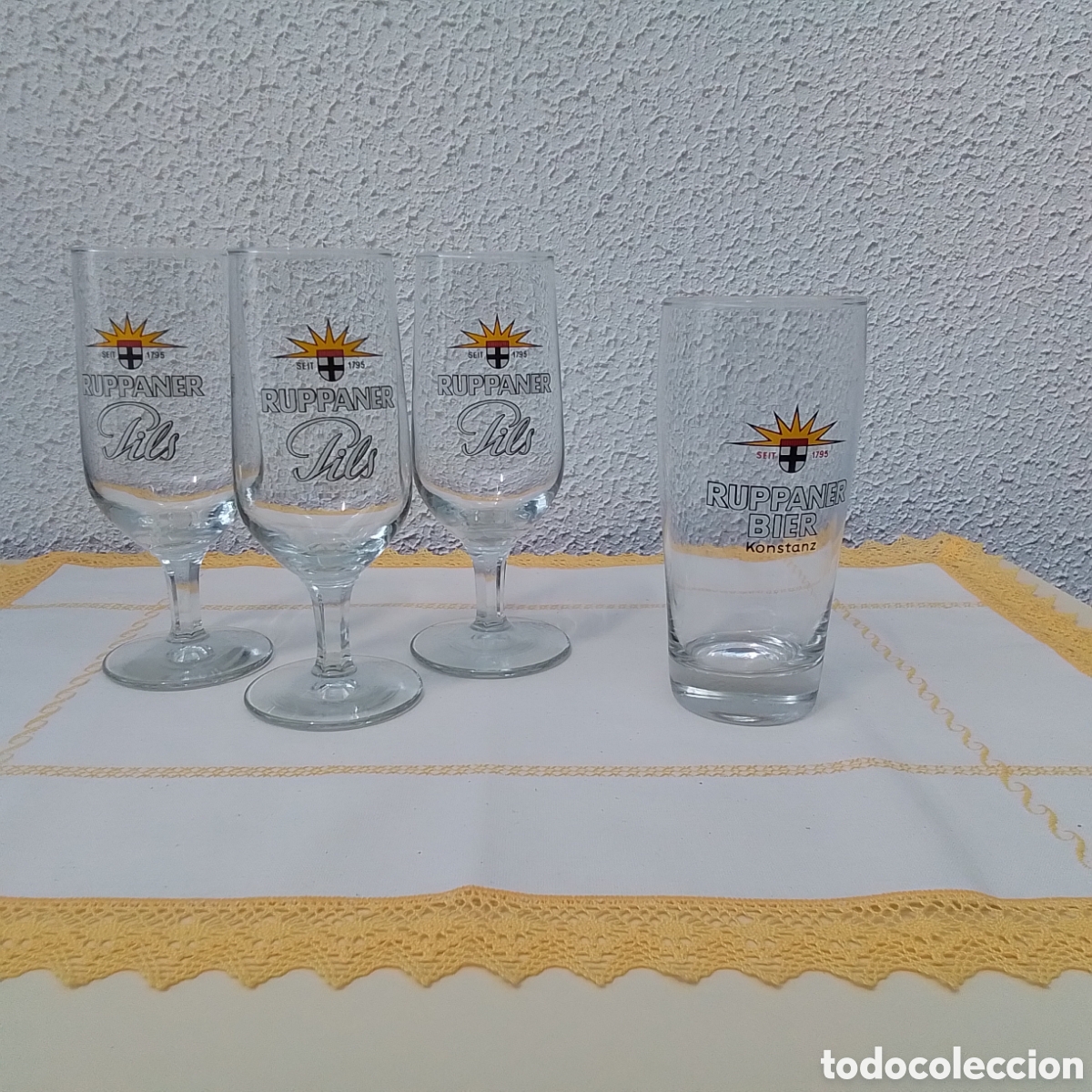 Coleccionismo: Copas y Vaso de la cervecer&iacute;a alemana Ruppaner Bier Konstanz Bodensee