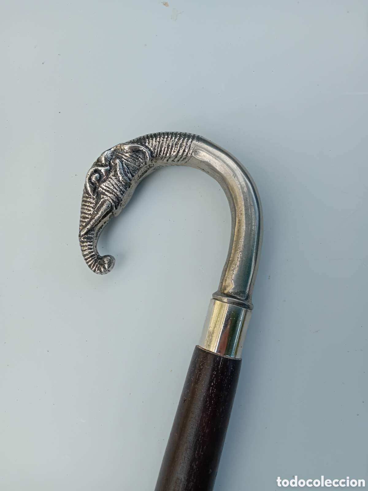 Coleccionismo: Antiguo Baston cabeza elefante
