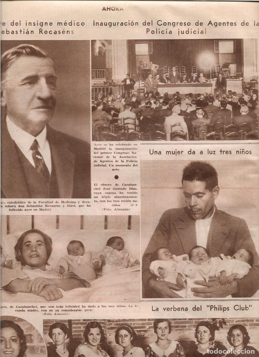 Coleccionismo: A&Ntilde;O 1933 RECORTE PRENSA CARABANCHEL ESPOSA DEL OBRERO JOSE GUIRADO DIAZ DA A LUZ TRILLIZOS