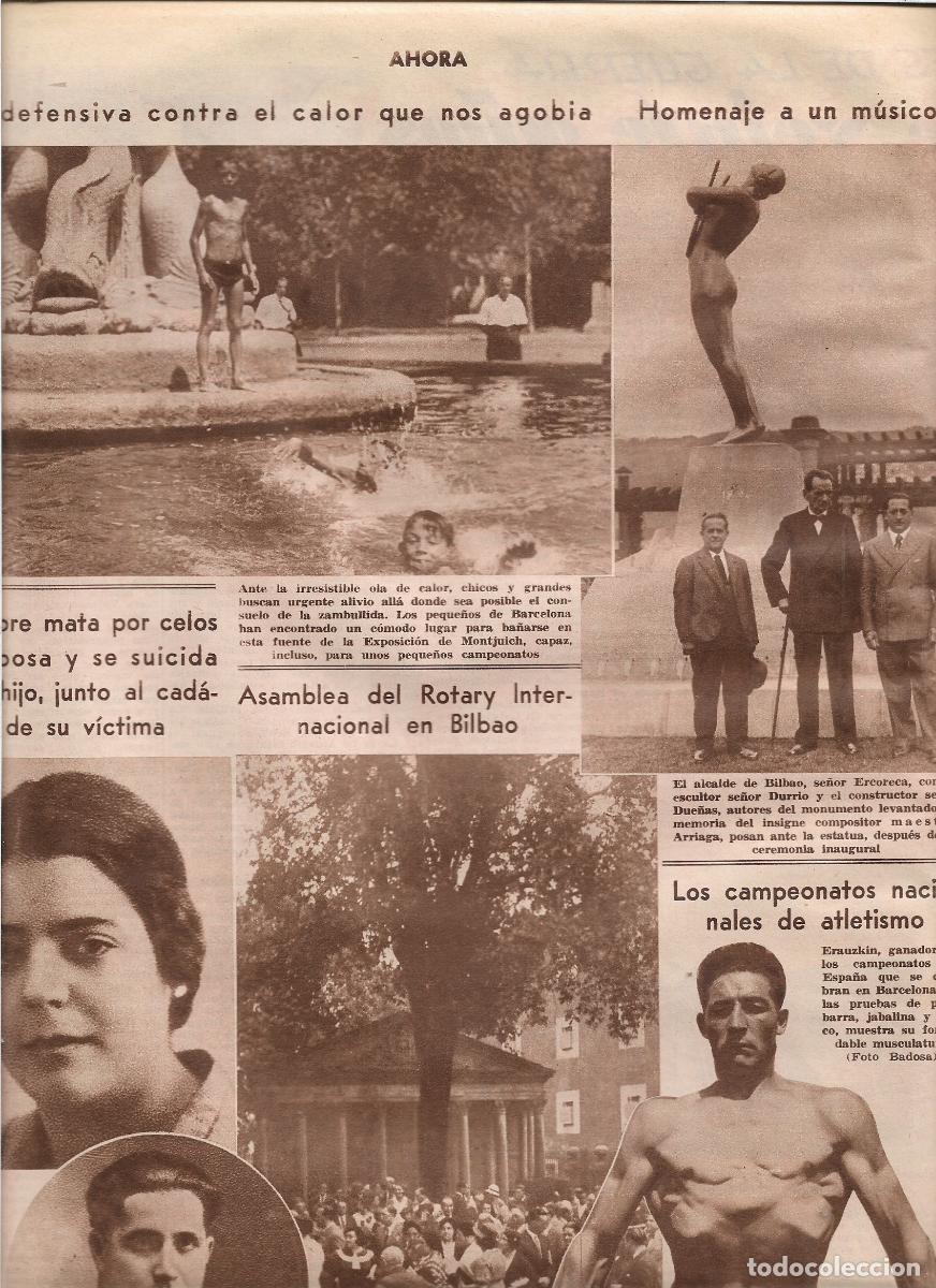 Coleccionismo: A&Ntilde;O 1933 RECORTE PRENSA HOMENAJE MUSICO ARRIAGA MONUMENTO ESCULTURA DE DURRIO