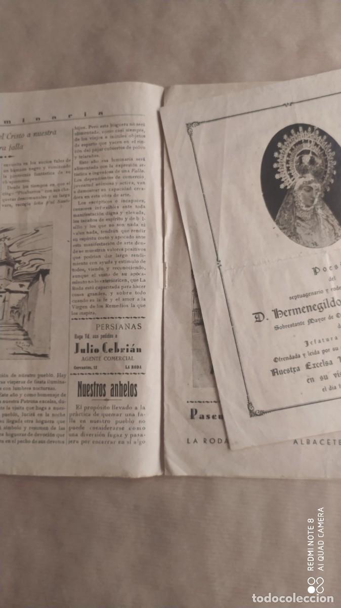 Coleccionismo: LA RODA ALBACETE PROGRAMA LUMINARIAS 1942 - Foto 2