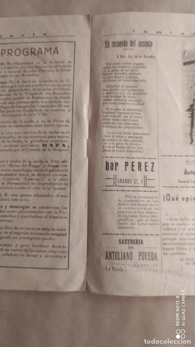 Coleccionismo: LA RODA ALBACETE PROGRAMA LUMINARIAS 1942 - Foto 4