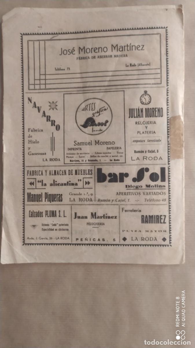 Coleccionismo: LA RODA ALBACETE PROGRAMA LUMINARIAS 1942 - Foto 6