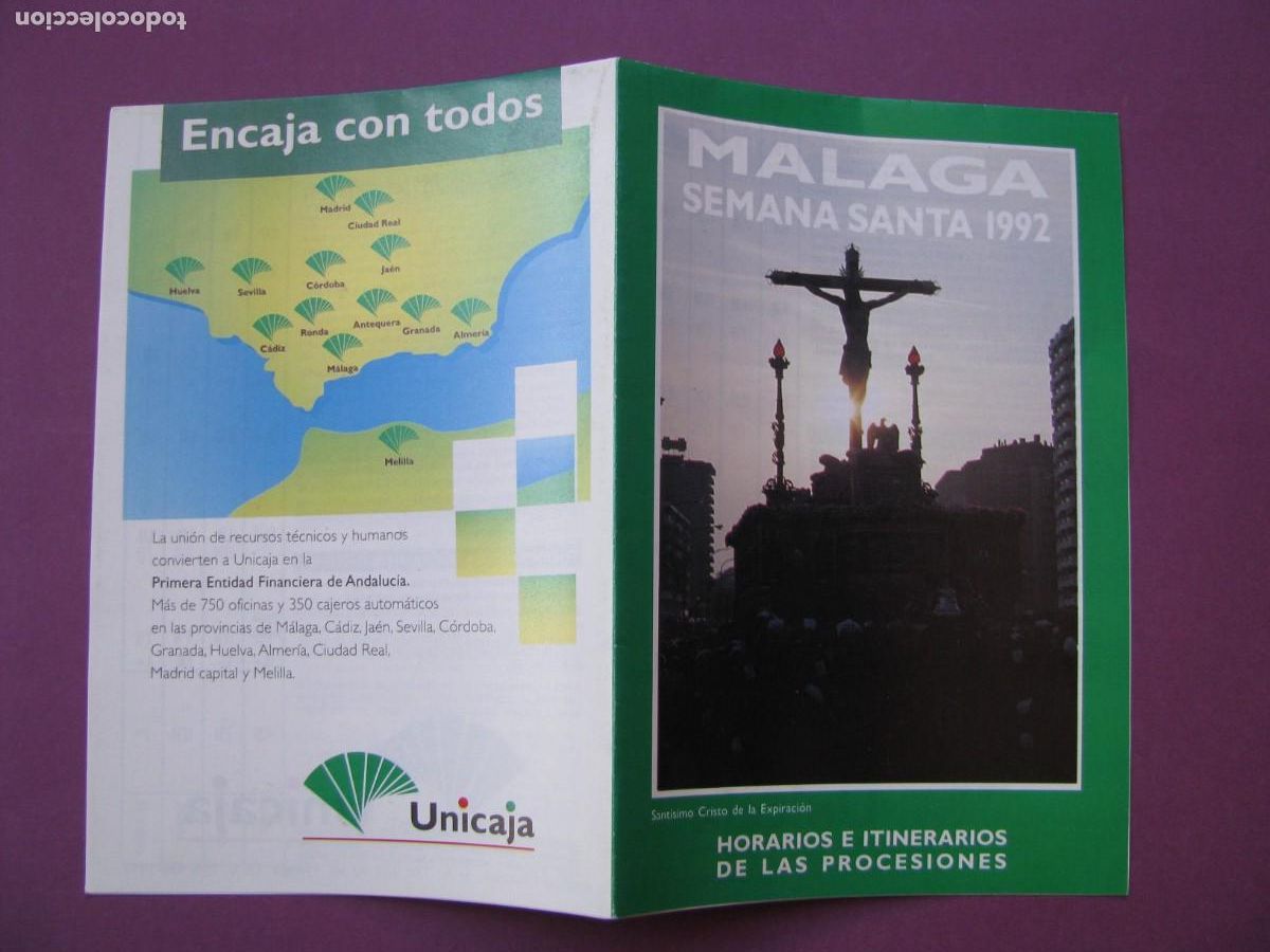 Coleccionismo: HORARIOS E ITINERARIOS DE LA SEMANA SANTA M&Aacute;LAGA 1992