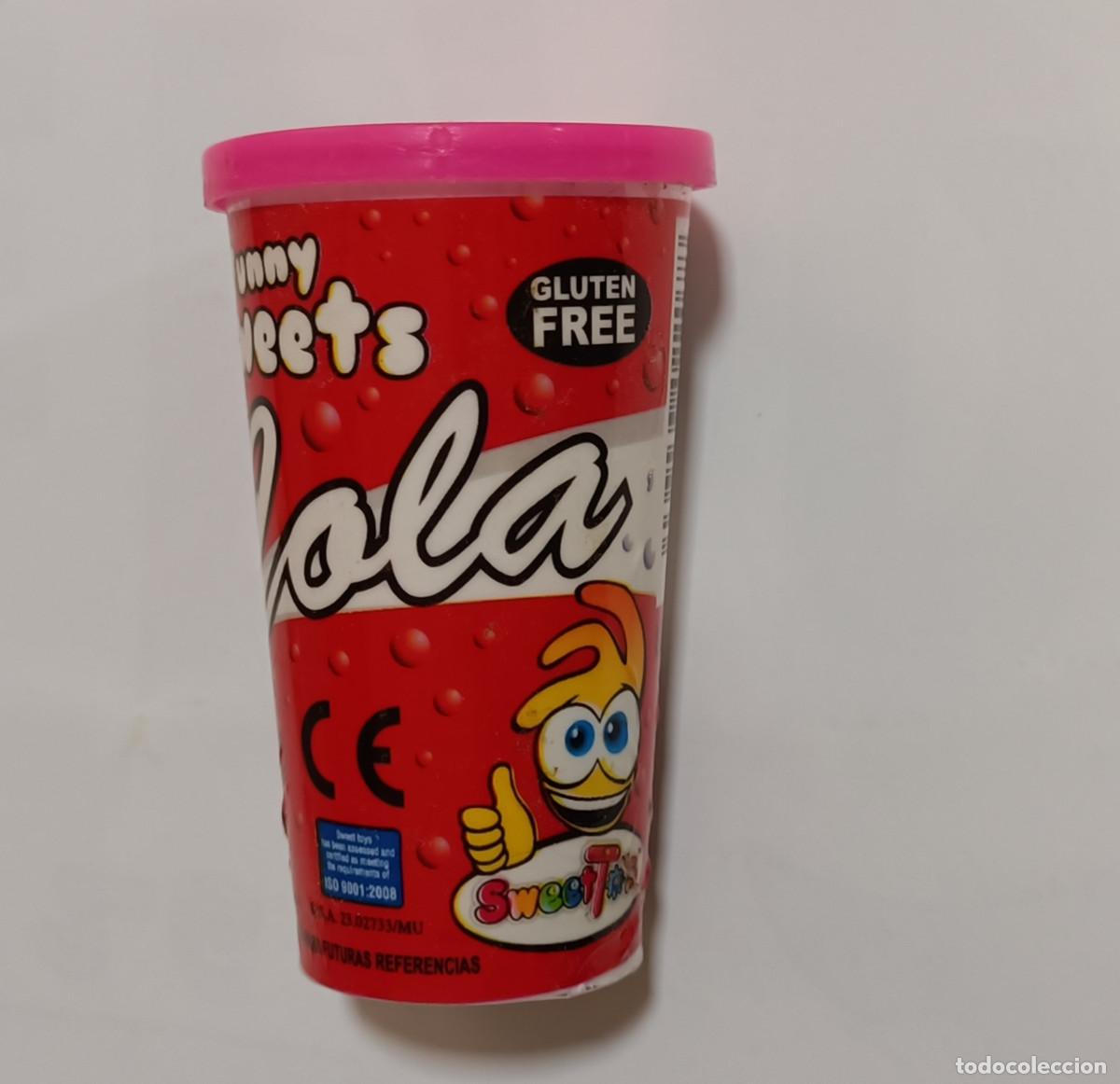 Coleccionismo: mini vaso de cola fake conten&iacute;a chuches vasito
