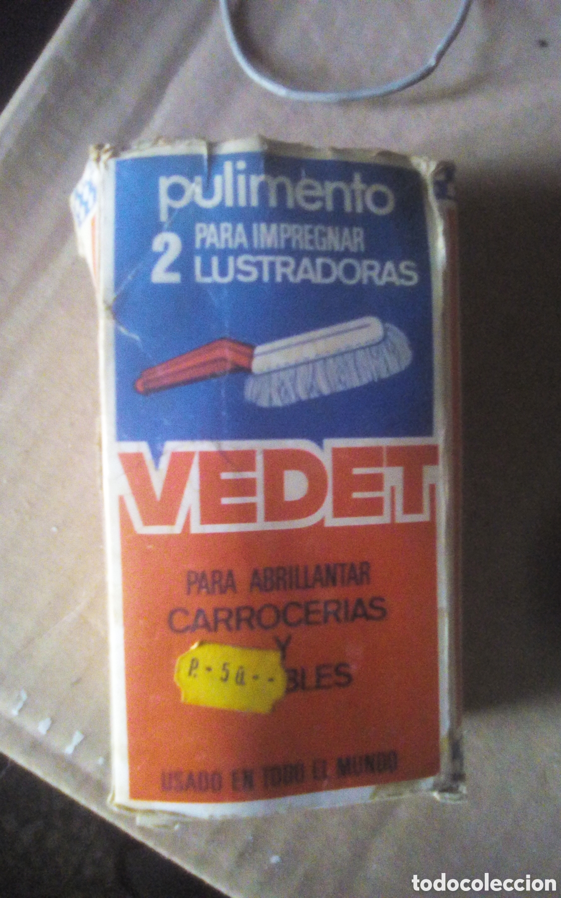 Coleccionismo: Vedet. Pulimento para lustradoras. Carrocer&iacute;as y muebles. PVP 50 pts. A&ntilde;os 60s/70s. Le queda un poco