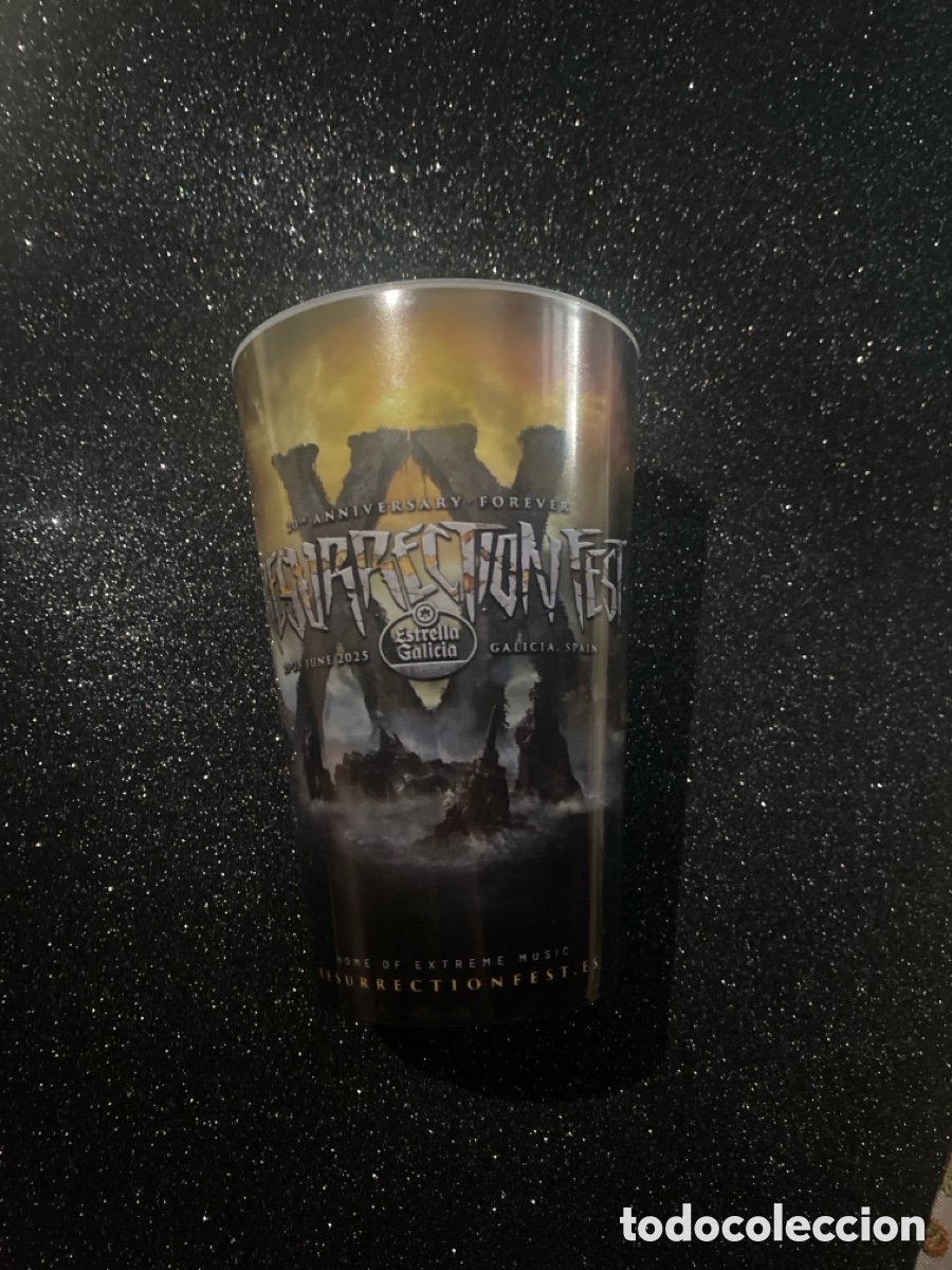 Coleccionismo: Vaso oficial Resurrection Fest 2025 &ndash; Estrella Galicia &ndash; Viveiro &ndash; XX aniversario