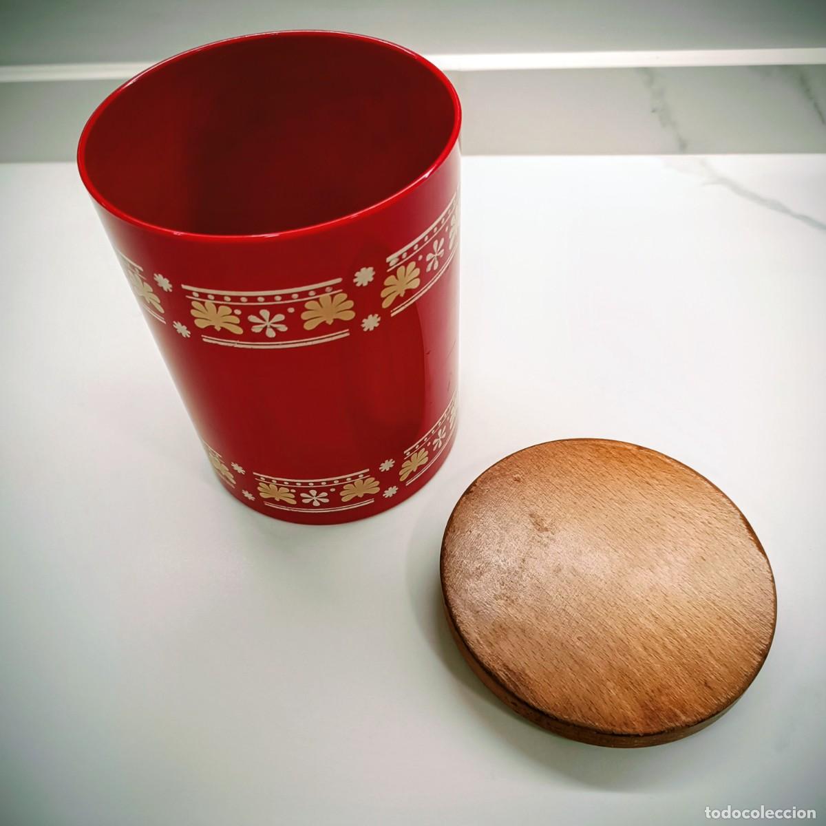 Coleccionismo: Bote cocina vintage a&ntilde;os 70 rojo