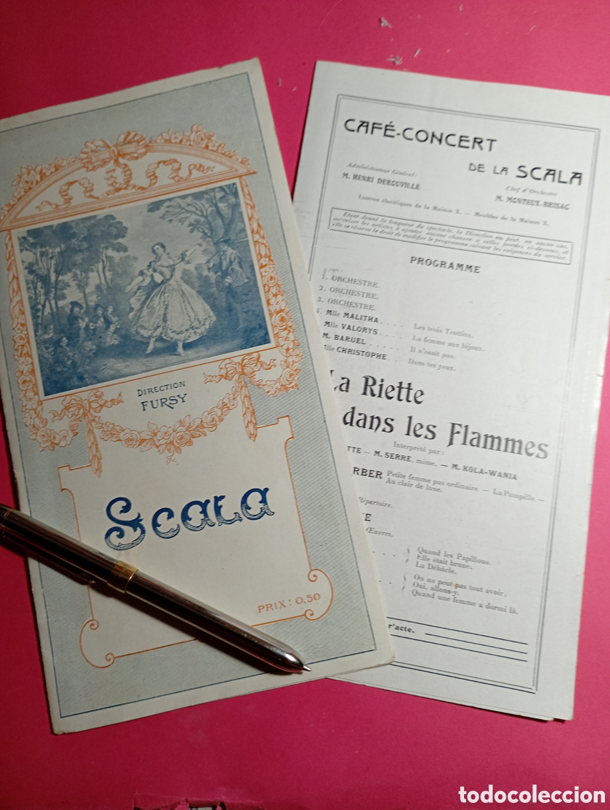 Coleccionismo: ''SCALA'' FOLLETO ESPECTACULOS + tr&iacute;ptico espect&aacute;culos publicidad &eacute;pca s.XI( todo en franc&eacute;s)