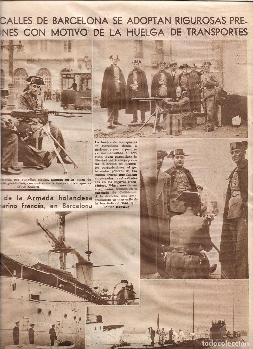 Coleccionismo: A&Ntilde;O 1933 RECORTE PRENSA BARCELONA HUELGA DE TRANSPORTES MEDIDAS PRECAUCION GUARDIA CIVIL