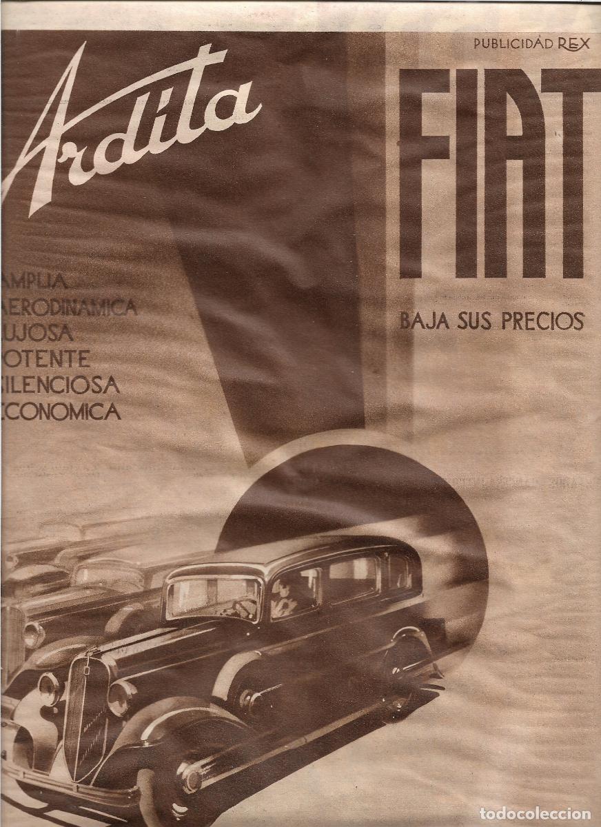 Coleccionismo: A&Ntilde;O 1933 RECORTE PRENSA PUBLICIDAD FIAT ARDITA COCHE AUTOMOVIL AGENCIA PUBLICIDAD REX