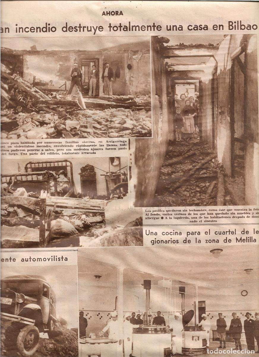 Coleccionismo: A&Ntilde;O 1933 RECORTE PRENSA ARRIGORRIAGA INCENDIO DESTRUCCION CASA 5 PISOS FAMILIAS OBRERAS VECINOS