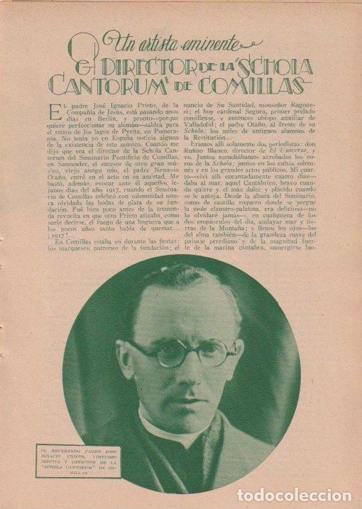 Coleccionismo: Un artista eminente: el director de la Schola Cantorum de Comillas ( Jos&eacute; Ignacio Prieto) - 1935