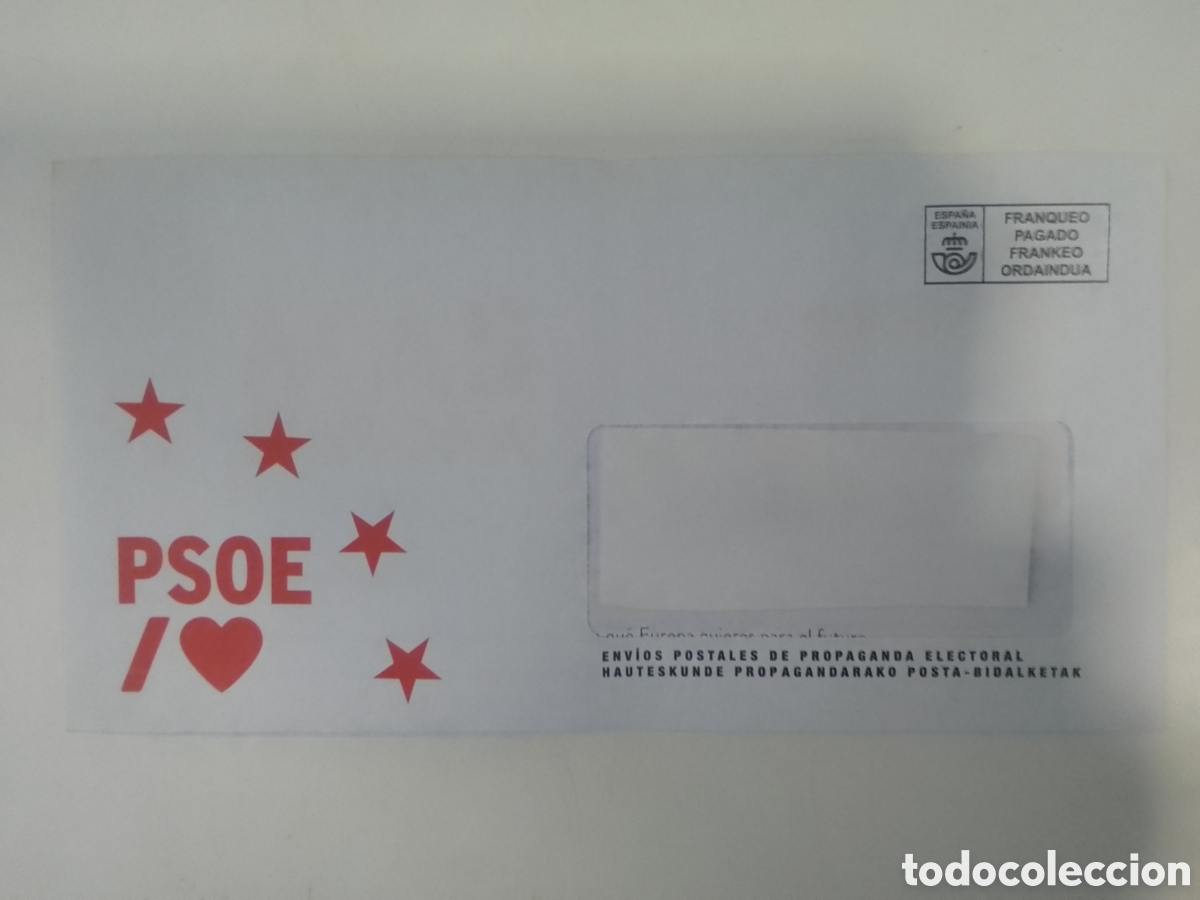 Coleccionismo: Propaganda electoral PSOE Elecciones al Parlamento Europeo 2024.