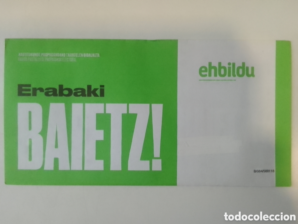 Coleccionismo: Propaganda electoral ehbildu Elecciones Generales 2019.