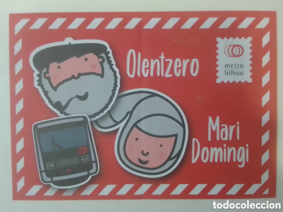 Coleccionismo: Carta Olentzero y Mari Domingi metro bilbao.