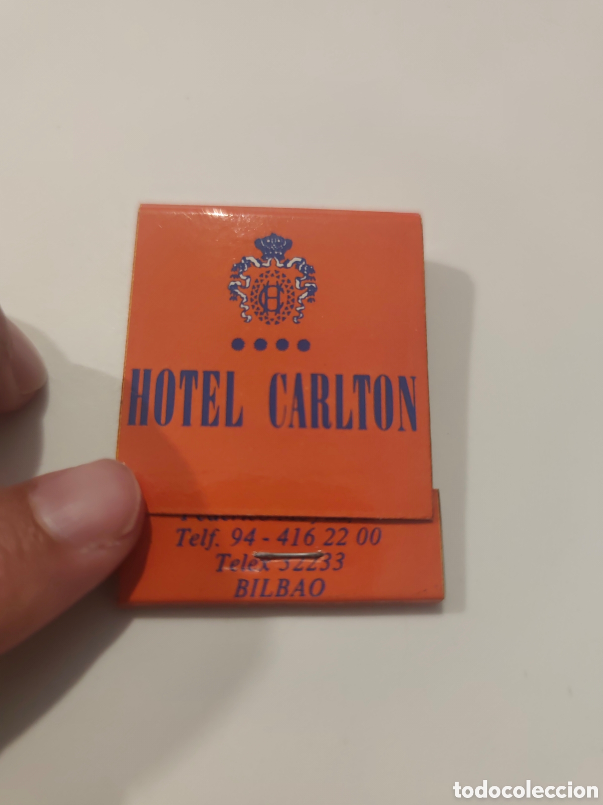 Coleccionismo: Caja de cerillas antigua y original del Hotel Carlton de Bilbao, 4 estrellas.