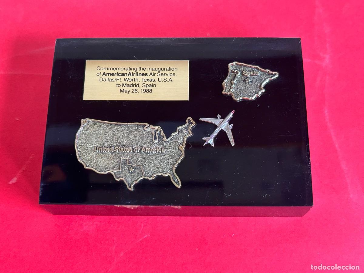 Coleccionismo: AMERICAN AIRLINES PISAPAPELES CONMEMORACION INAUGURACION DALLAS - MADRID 1988