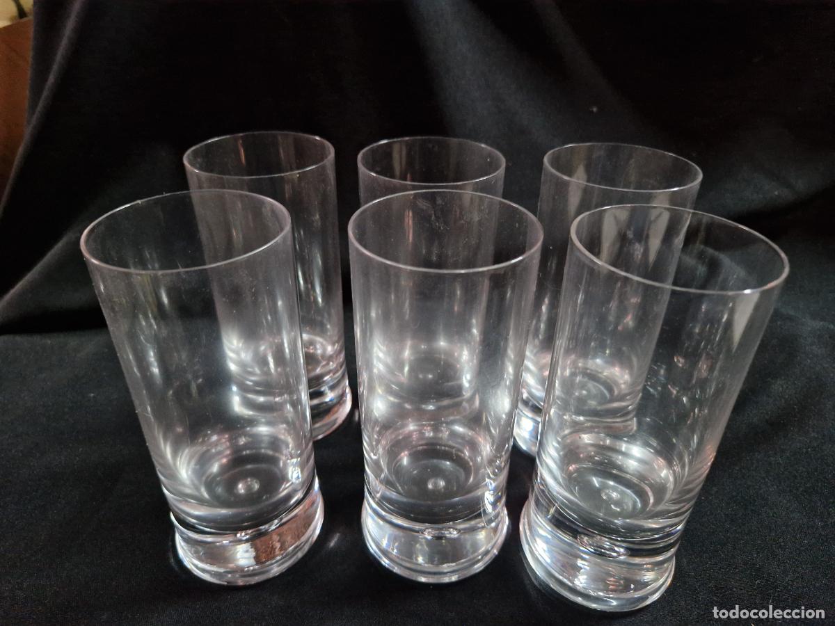 Coleccionismo: 6 BONITOS VASOS DE CRISTAL. MEDIDA 15*6