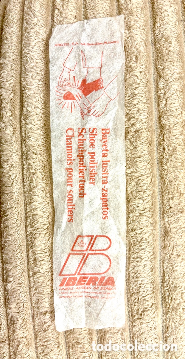 Coleccionismo: Bayeta Lustra-Zapatos Vintage de Iberia L&iacute;neas A&eacute;reas (A&ntilde;os 70).