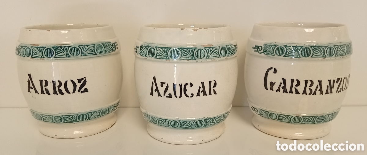 Coleccionismo: BOTES DE COCINA PARA AZUCAR ARROZ Y GARBANZOS