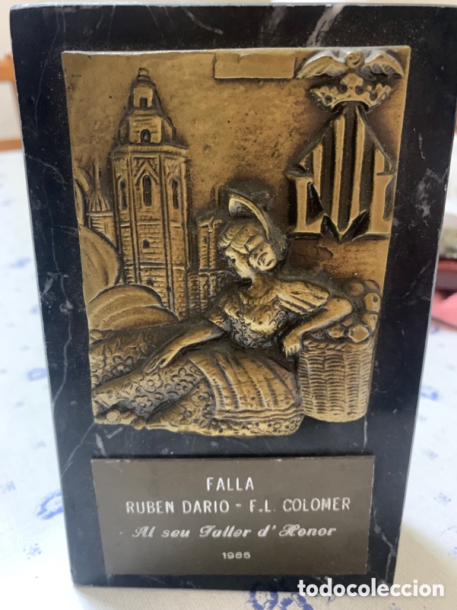 Coleccionismo: Placa Fallera Rub&eacute;n Dar&iacute;o-F.L. Colones