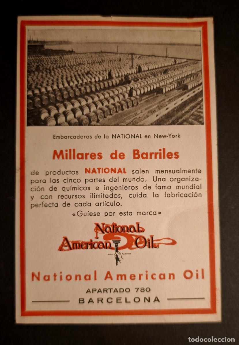 Coleccionismo: NATIONAL AMERICAN OIL - TARTJETA PUBLICITARIA-
