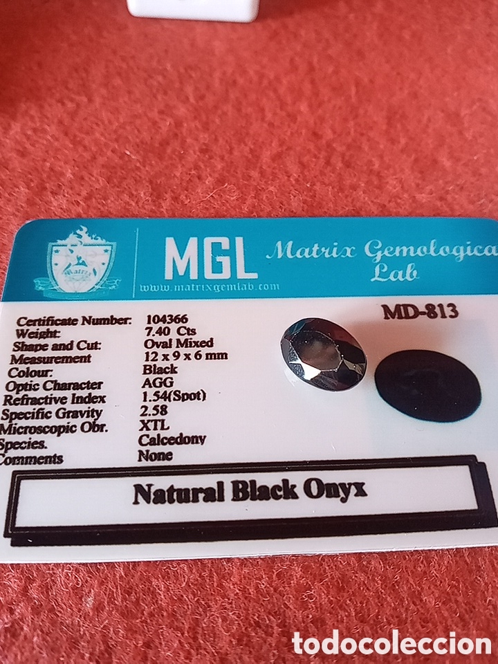 Coleccionismo: NATURAL BLACK ONIX CERTIFICADO