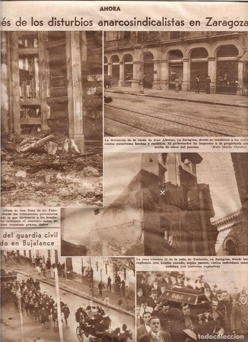 Coleccionismo: A&Ntilde;O 1933 ZARAGOZA DISTURBIOS FERRETERIA VIUDA JOSE ALFONSO MULTA BOMBAS IGLESIA SAN JUAN PANADEROS