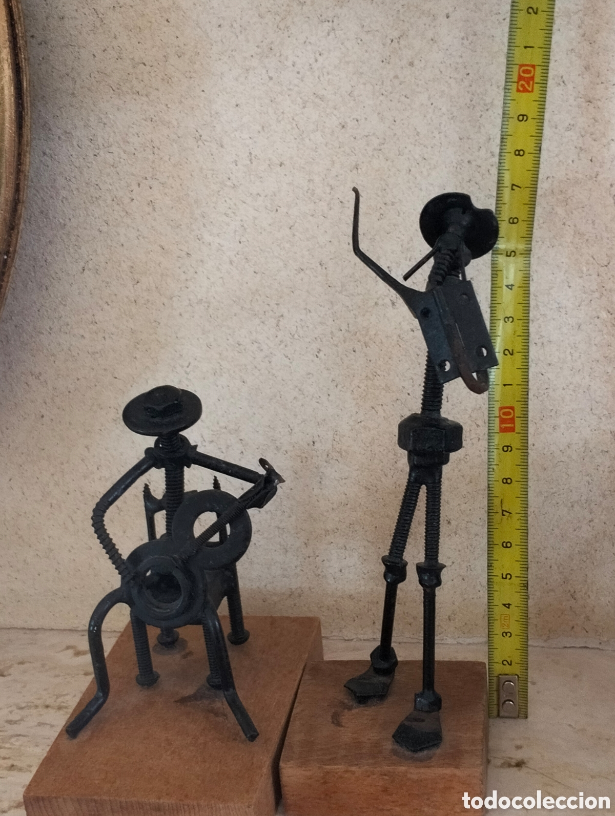Coleccionismo: Esculturas artesanas metal Don Quijote y Sancho - A&ntilde;os 60 vintage