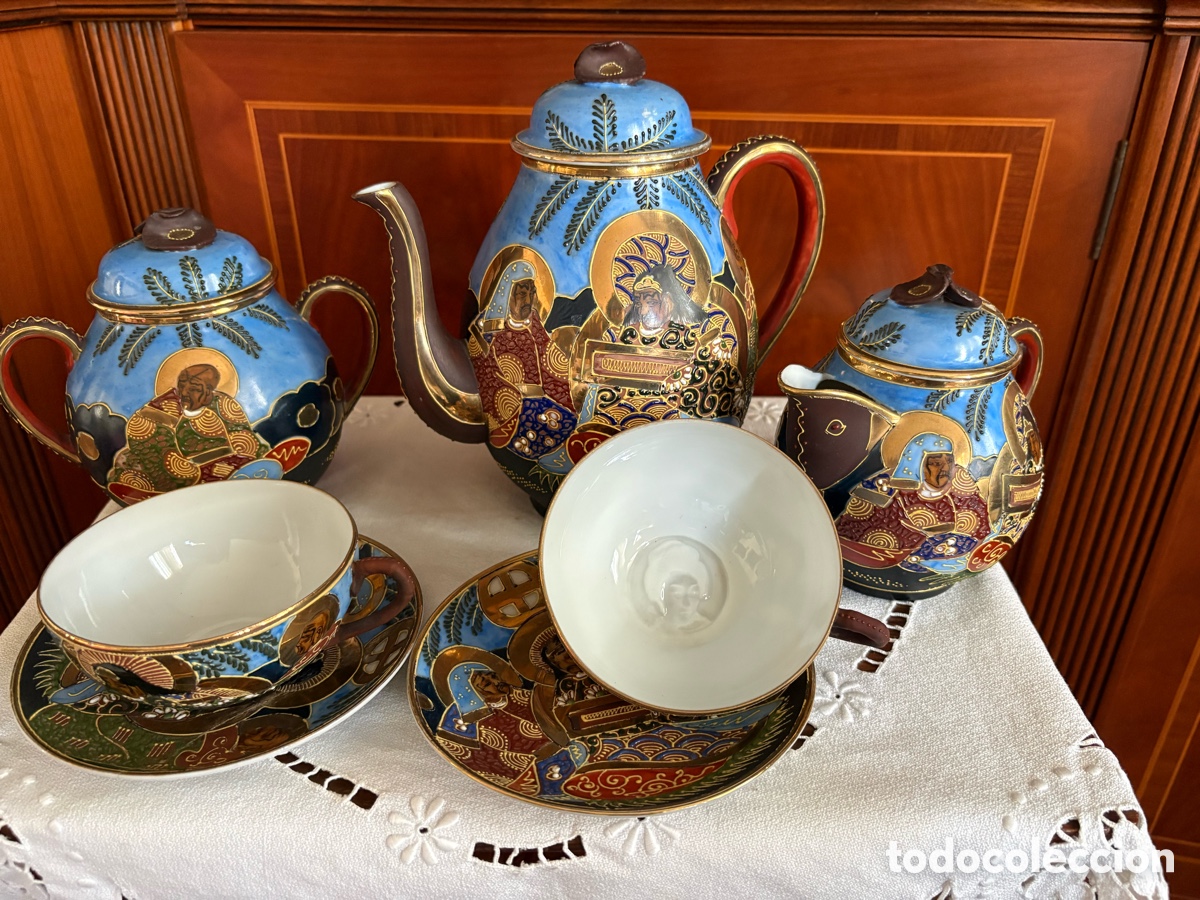 Coleccionismo: Juego de te japon&eacute;s de porcelana de 6 servicios