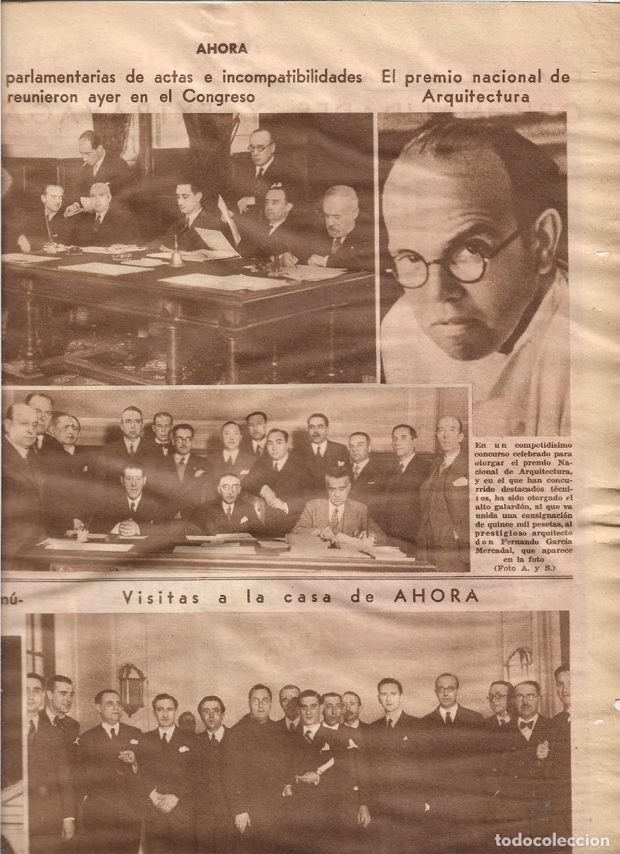 Coleccionismo: A&Ntilde;O 1933 RECORTE PRENSA ARQUITECTO FERNANDO GARCIA MERCADAL GANADOR PREMIO NACIONAL DE ARQUITECTURA