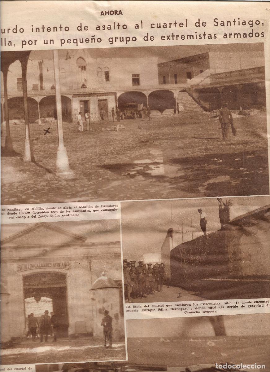 Coleccionismo: A&Ntilde;O 1933 RECORTE PRENSA MOVIMIENTO REVOLUCIONARIO MELILLA INTENTO ASALTO CUARTEL DE SANTIAGO