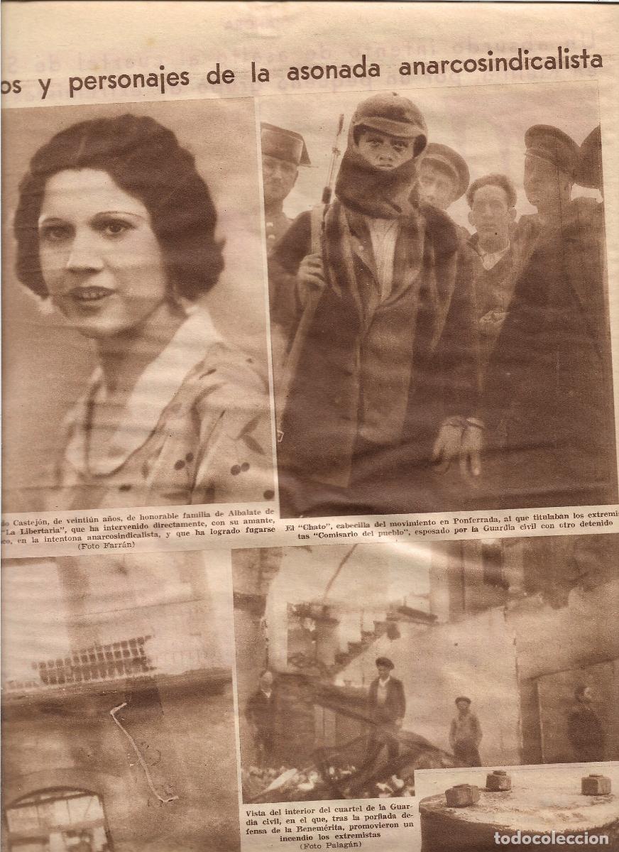 Coleccionismo: A&Ntilde;O 1933 MOVIMIENTO REVOLUCIONARIO PONFERRADA DETENCION EL CHATO CUARTEL BENEMERITA TIROTEADO