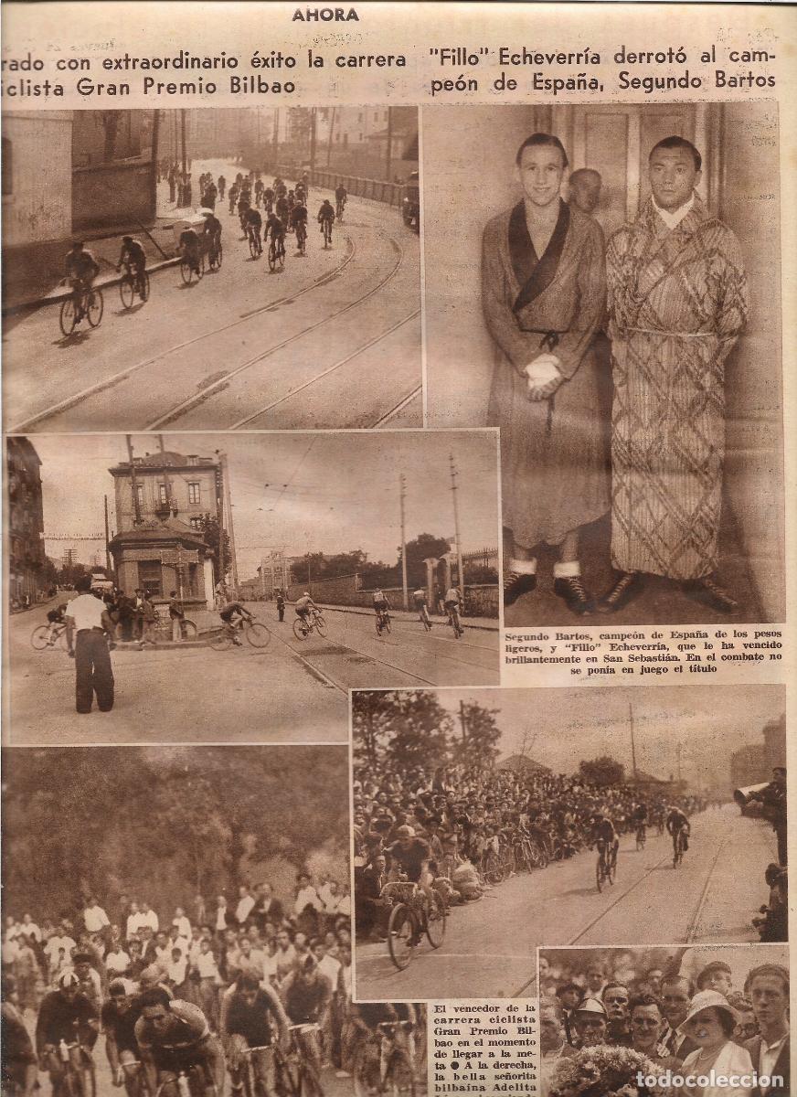 Coleccionismo: A&Ntilde;O 1933 RECORTE PRENSA CICLISMO CARRERA CICLISTA GRAN PREMIO DE BILBAO PASO POR CASTREJANA BASURTO