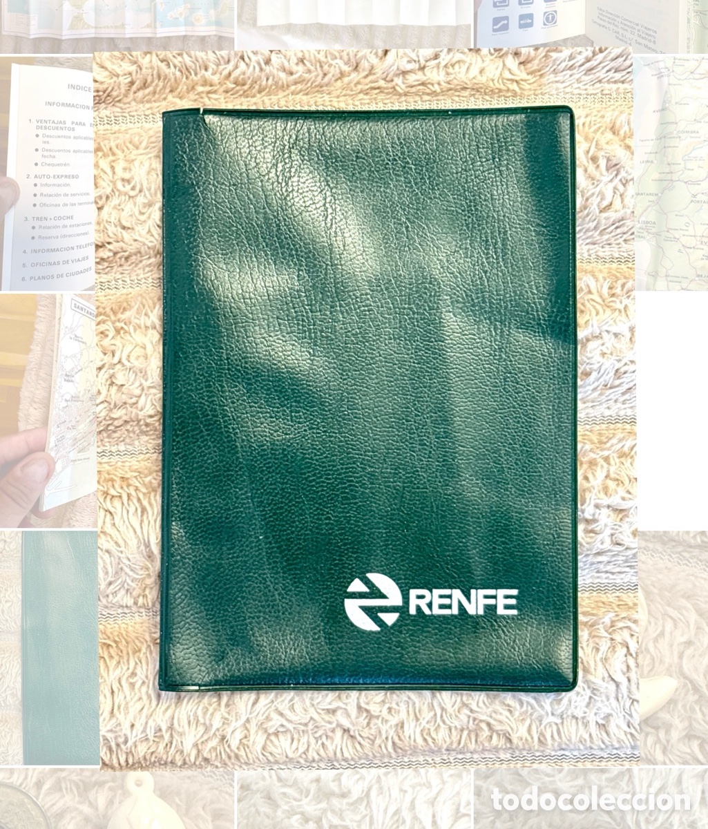 Coleccionismo: RENFE Antigua Cartera Portadocumentos - Skay Verde - Logotipo Cruz Novillo (A&ntilde;os 80/90) -impecable
