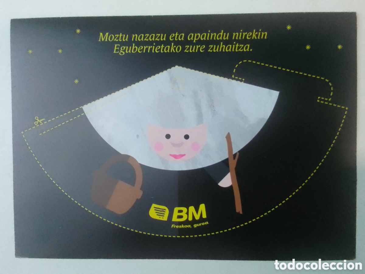 Coleccionismo: Carta Olentzero y Mari Domingi Supermercados BM.