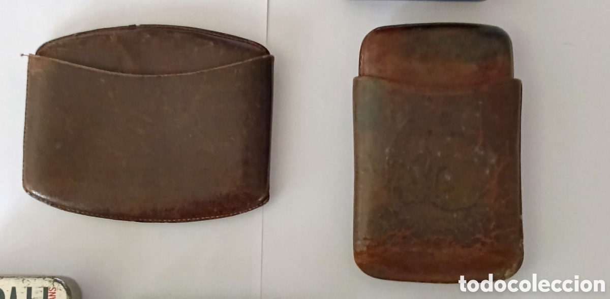 Coleccionismo: Petacas Antiguas para Tabaco de Cuero.