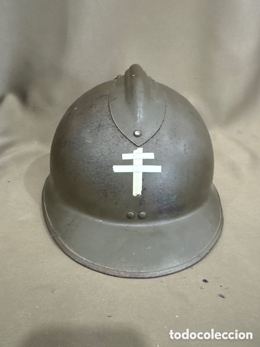 Coleccionismo: Antiguo casco militar ejercito franc&eacute;s modelo Adrian II segunda guerra mundial Guerra civil Espa&ntilde;ola