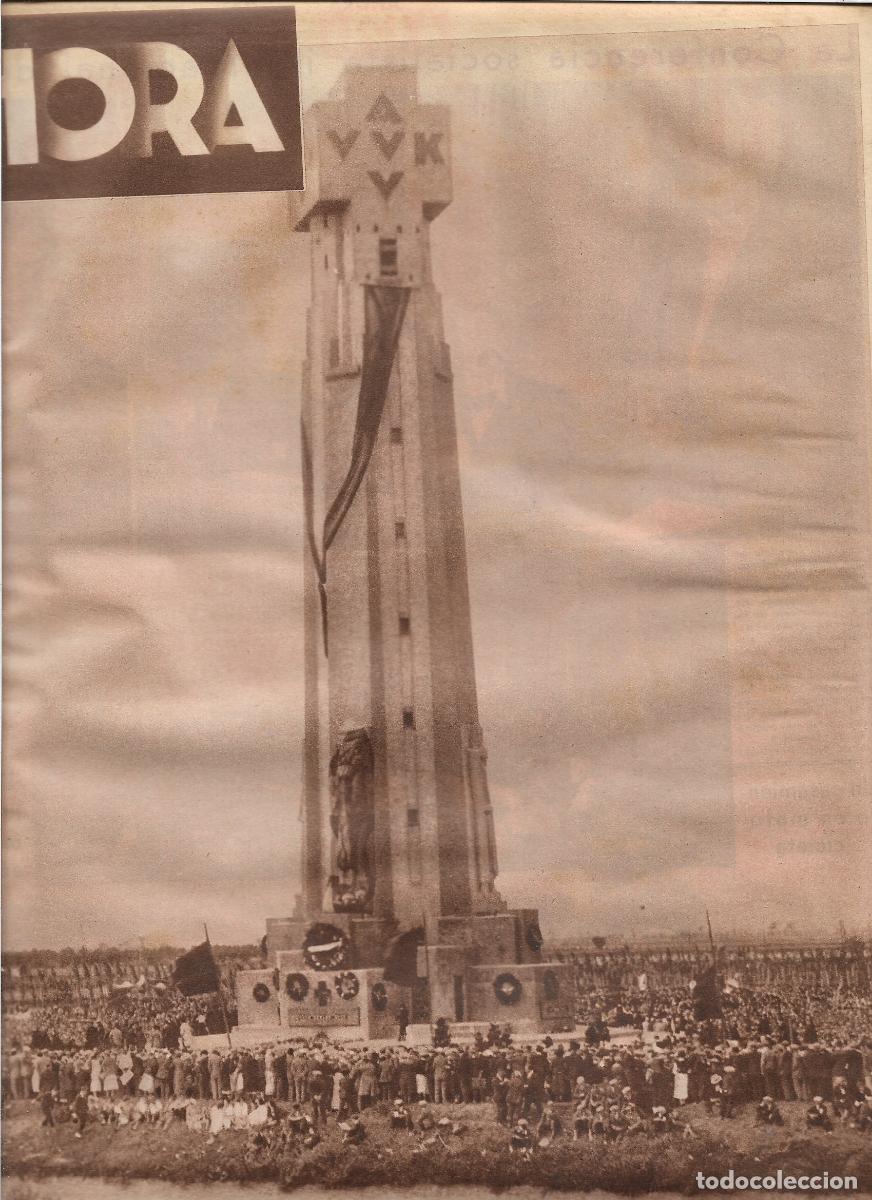 Coleccionismo: A&Ntilde;O 1933 RECORTE PRENSA PEREGRINACION CRUZ DEL ISER DIXMUDE HEROES CAIDOS HIMNO O KRUISE DEN VLAMING