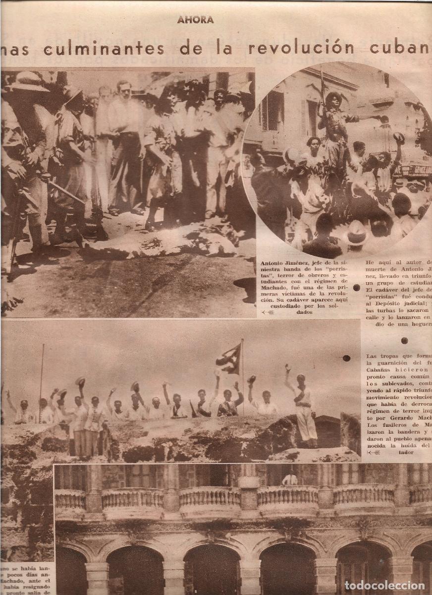 Coleccionismo: A&Ntilde;O 1933 RECORTE PRENSA CUBA ESCENAS CULMINANTES REVOLUCION CUBANA CAMBIO DE REGIMEN