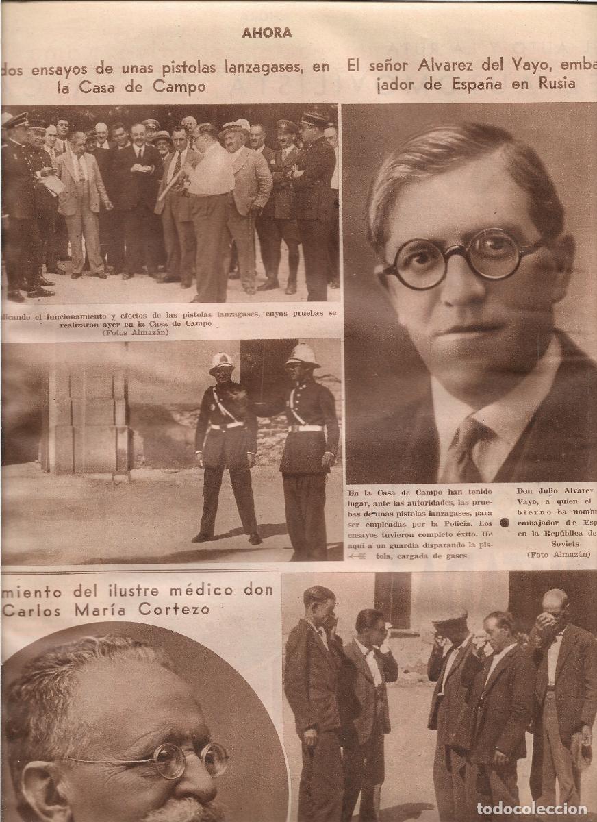 Coleccionismo: A&Ntilde;O 1933 RECORTE PRENSA PRUEBAS ENSAYOS CON EXITO PISTOLA LANZAGASES DE LA POLICIA CASA DE CAMPO