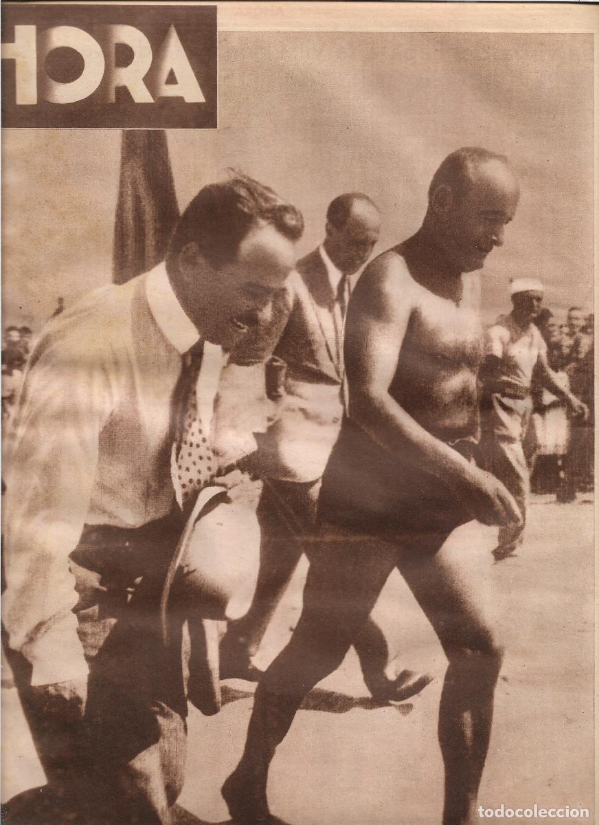 Coleccionismo: A&Ntilde;O 1933 FOTOGRAFIA MUSSOLINI Y DOLLFUS EN LA PLAYA AL TERMINAR SU HISTORICA ENTREVISTA EN LANCHA