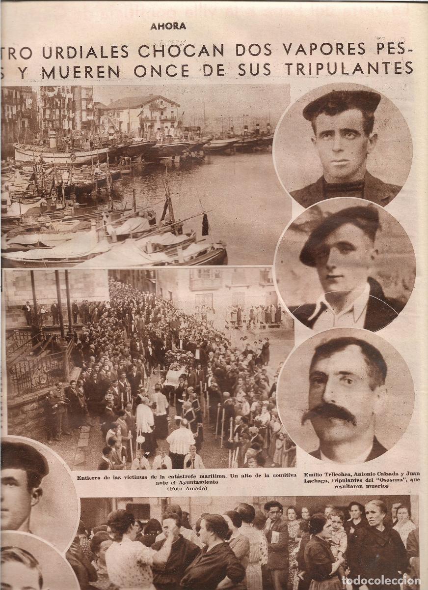 Coleccionismo: A&Ntilde;O 1933 CASTRO URDIALES CHOQUE DOS PESQUEROS IZARRA Y OSASUNA DE BERMEO 11 TRIPULANTES MUERTOS